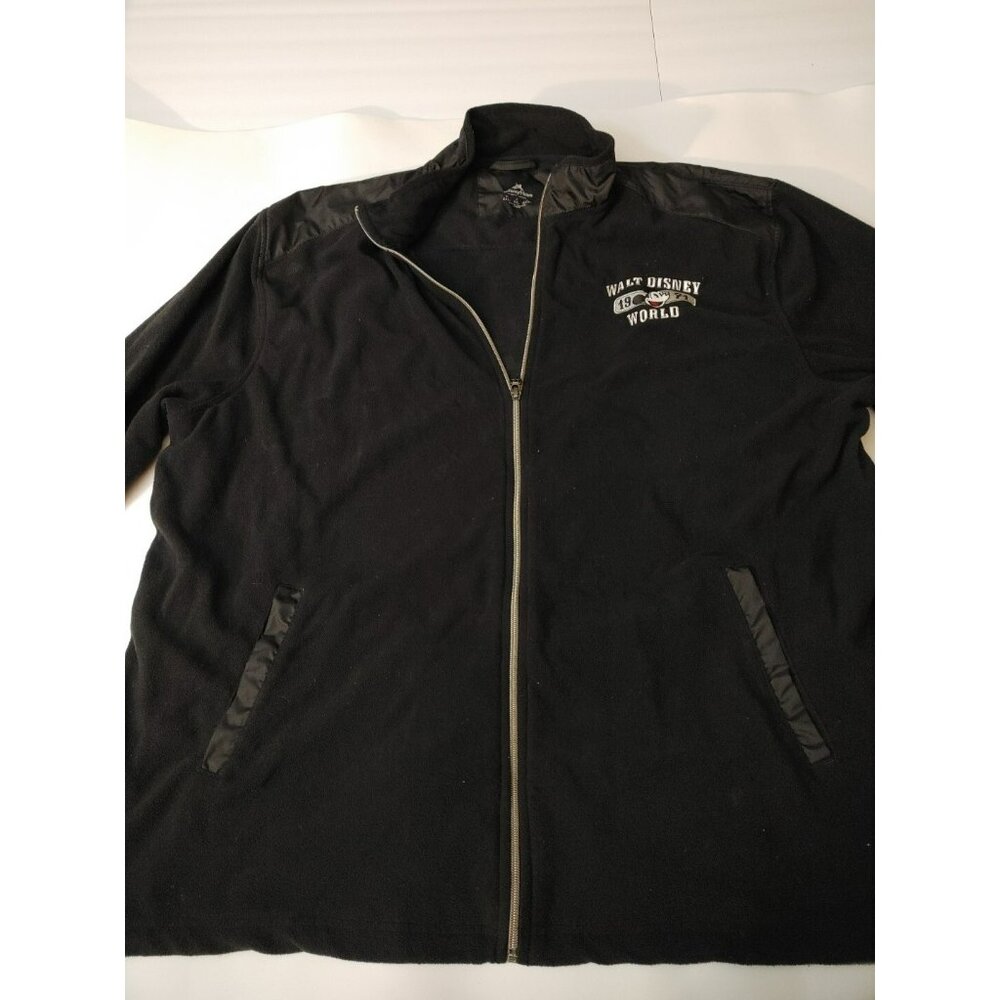 Walt Disney World Black Fleece Full Zip Jacket Mens XXL C2